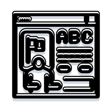 Online learning platform showing digital education content 库存插图