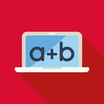 Online learning platform showing simple math equation Stock Illustration