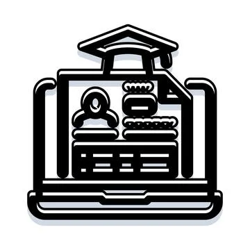 Online learning platform showing student profile and course content Stock Illustration