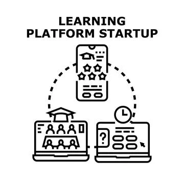 Online learning platform startup creating education technology イラスト素材
