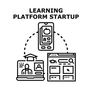 Online learning platform startup developing digital education technology 스톡 일러스트