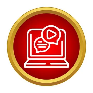 Online learning platform video chat communication icon イラスト素材