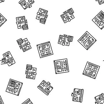 Online learning platform web seamless pattern vector Stock Illustration