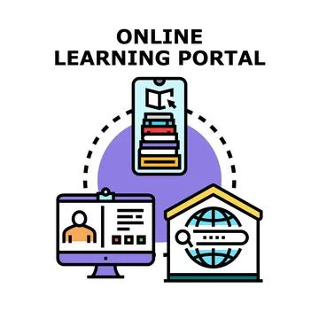 Online learning portal concept vector technology illustration 库存插图