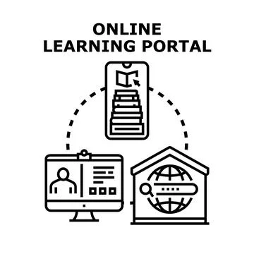 Online learning portal concept vector technology illustration Stock Illustration