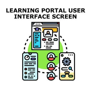Online learning portal user interface system concept Illustrazione stock