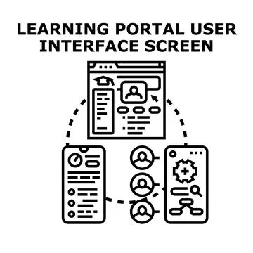 Online learning portal user interface system concept Stock Illustration