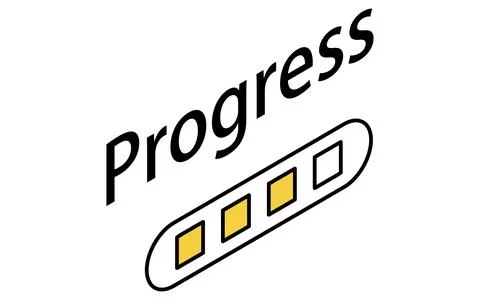 Online learning progress bar with status isometric simple line icon Illustrazione stock