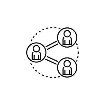 Online learning share simple line icon Stock Illustration