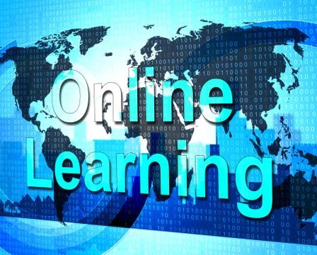 Online learning showing world wide web and website Stock Illustration