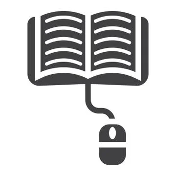 Online learning solid icon, education and internet Stock Illustration