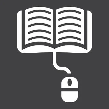 Online learning solid icon, education and internet Stock Illustration