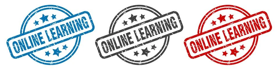 Online learning stamp. online learning round isolated sign. online learning l Illustrazione stock