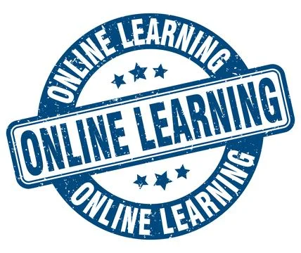 Online learning stamp. online learning label. round grunge sign Stock Illustration