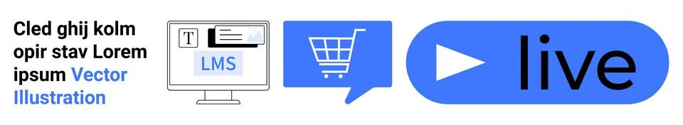 Online Learning System with E-commerce Integration and Live Video Features Stock Illustration