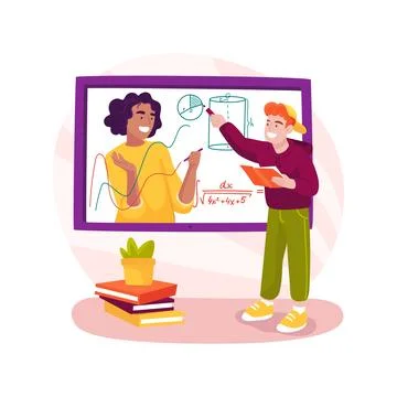 Online learning system isolated cartoon vector illustration. Illustrazione stock