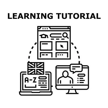 Online learning tutorial concept for internet education Stock Illustration