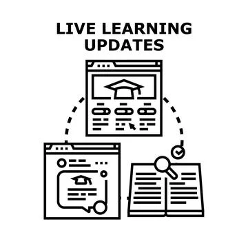 Online learning updates and modern education concept イラスト素材