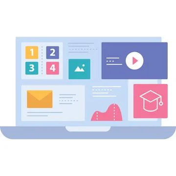 Online learning vector education web platform icon Stock Illustration