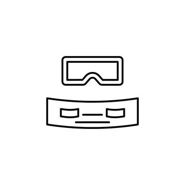 Online learning virtual reality simple line icon Stock Illustration
