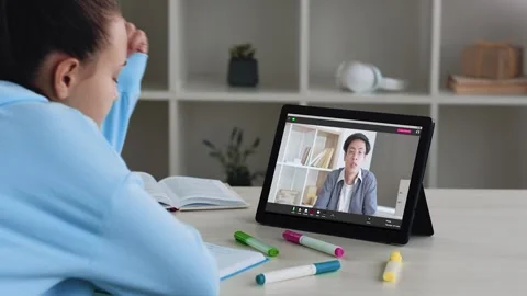 Online learning web course student video lesson Stock Footage 232566459