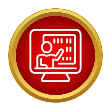 Online learning webinar providing virtual education training icon Stock Illustration