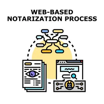 Online legal document verification process via web platform Stock Illustration