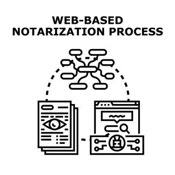 Online legal document verification process via web platform Stock Illustration