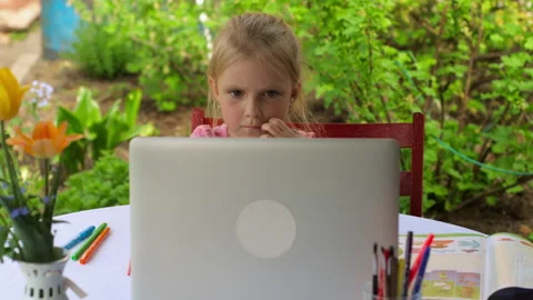 Online lesson format for children Stock Footage 130347117