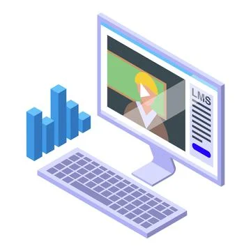Online lesson icon isometric vector. Learning system Stock-Illustration