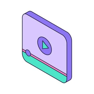 Online lesson isometric icon vector illustration. E-learning platform Stockillustratie