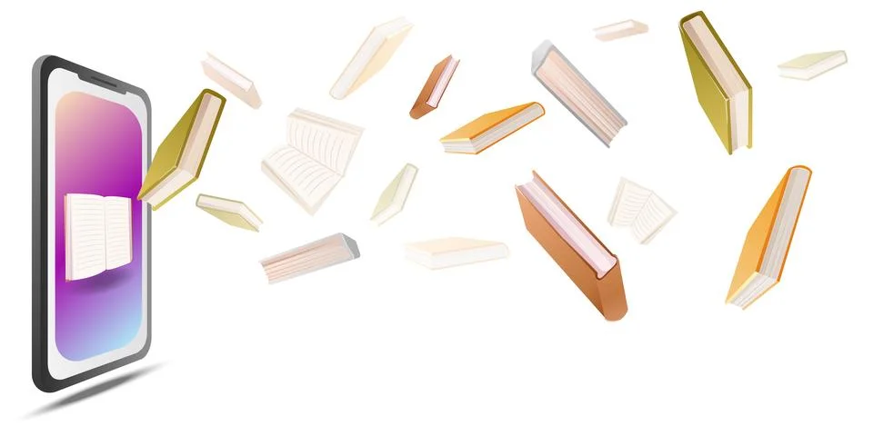 Online libraries, e-learning, internet education concept. Stock Illustration