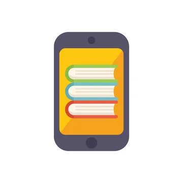 Online library app displaying stack of books for e learning 스톡 일러스트