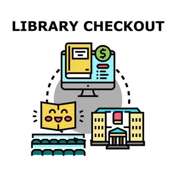 Online library checkout system offering accessible education and book lending イラスト素材