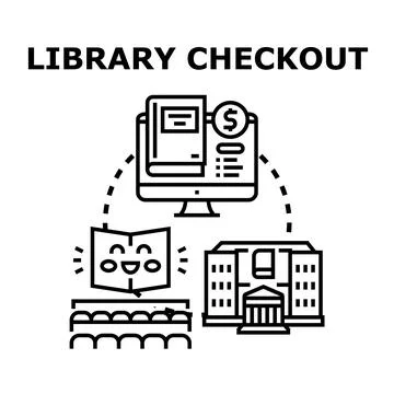 Online library checkout system offering accessible education and book lending イラスト素材