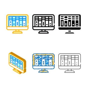 Online library color icon vector color variations Stock Illustration