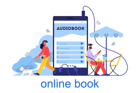 Online library concept. Idea of study remotely using internet, Stock Illustration