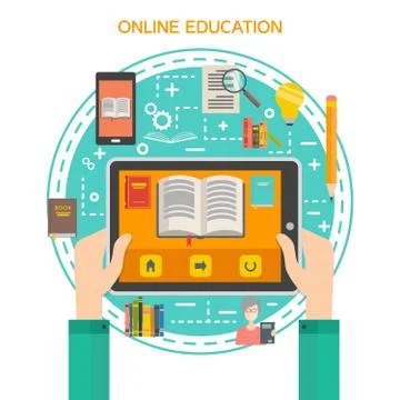 Online library concept Stock Illustration