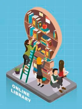 Online library concept Stock-Illustration