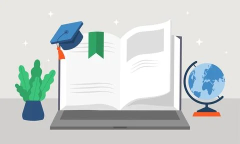 Online library concept 스톡 일러스트