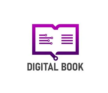 Online library digital book icon or symbol Ilustración de archivo