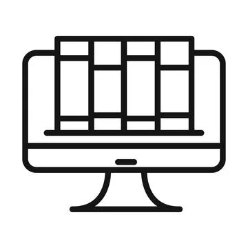 Online library icon mark in filled style Stock Illustration