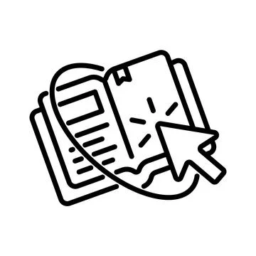 Online library icon vector design in line style Stock Illustration