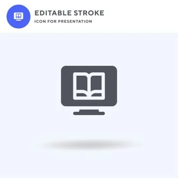 Online Library icon vector, filled flat sign, solid pictogram isolated on white Illustrazione stock