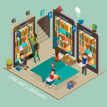 Online library Stock Illustration