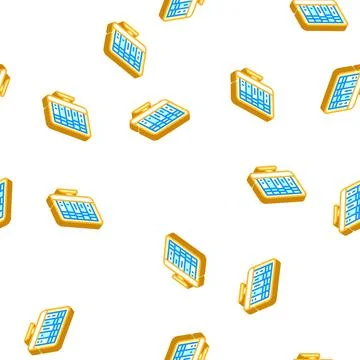 Online library isometric icon seamless pattern color Stock Illustration