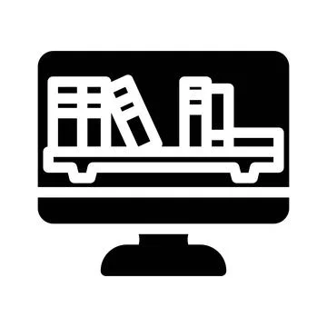 Online library learning platform glyph icon vector illustration Stock Illustration