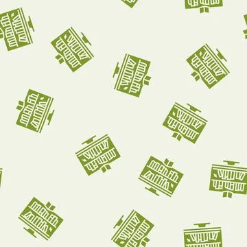 Online library learning platform glyph seamless pattern Stock Illustration