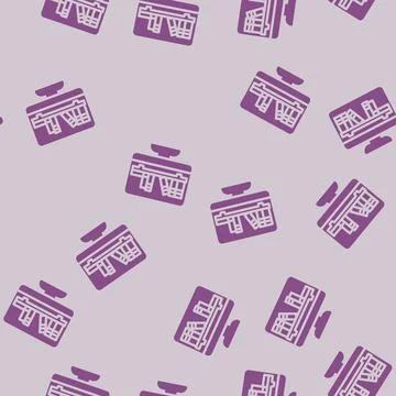 Online library learning platform glyph vector seamless pattern イラスト素材