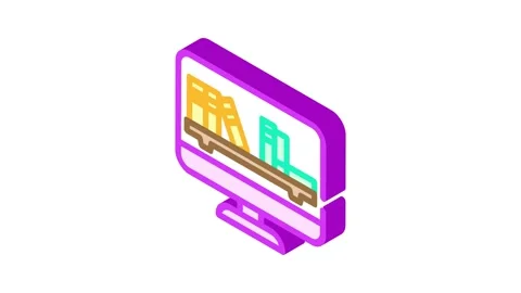 Online library learning platform isometric icon animation Stock Footage 327276826